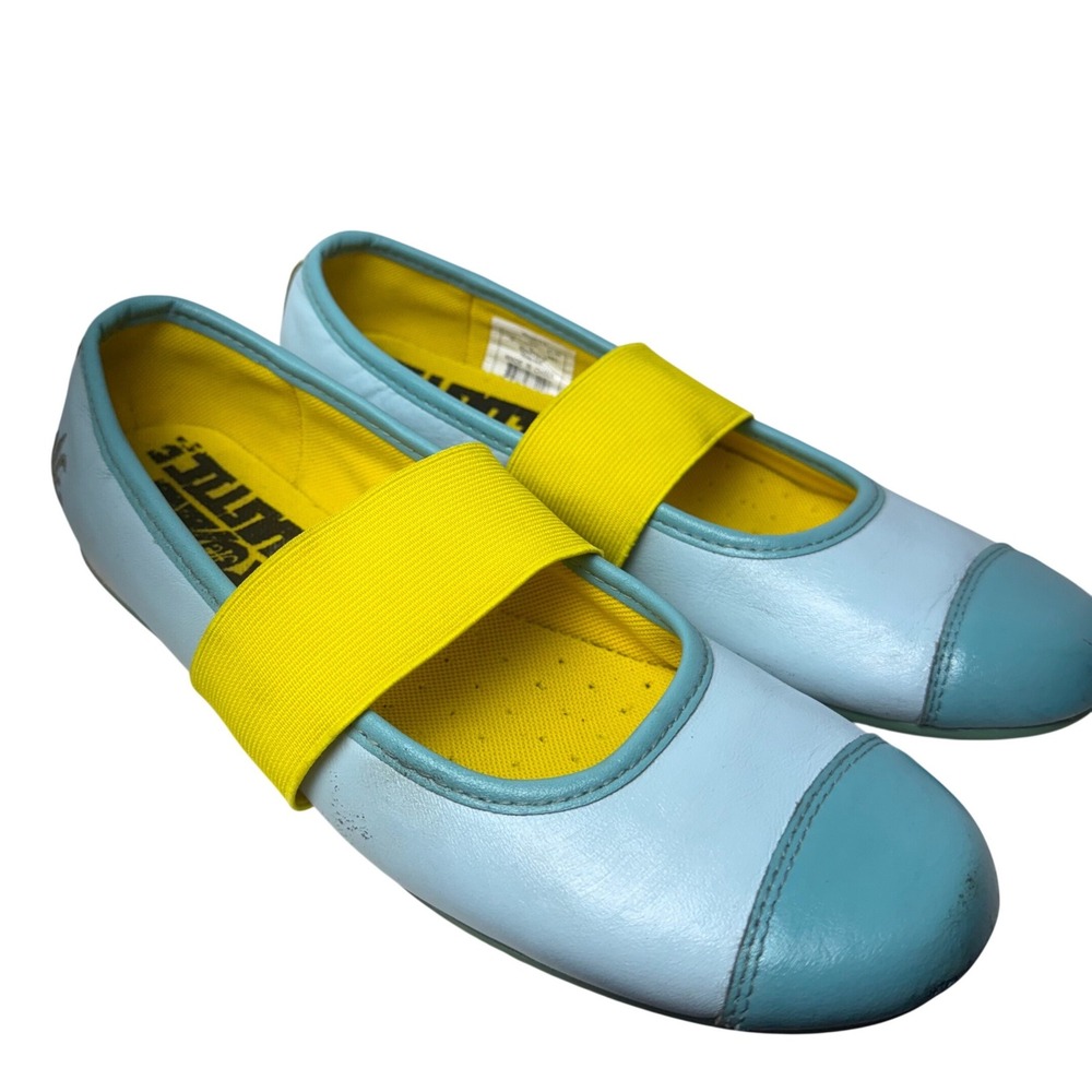 Vintage Y2K Royal Elastics Ballet Flat Shoes Blue Yellow Colorblock Kidcore  W8 - Picture 6 of 15